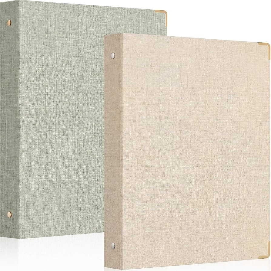 Fulmoon 2 Pcs Aesthetic 3 Ring Binders with Linen Cover 1 Inch Round Rings Binder with Inner Pock... | Amazon (US)