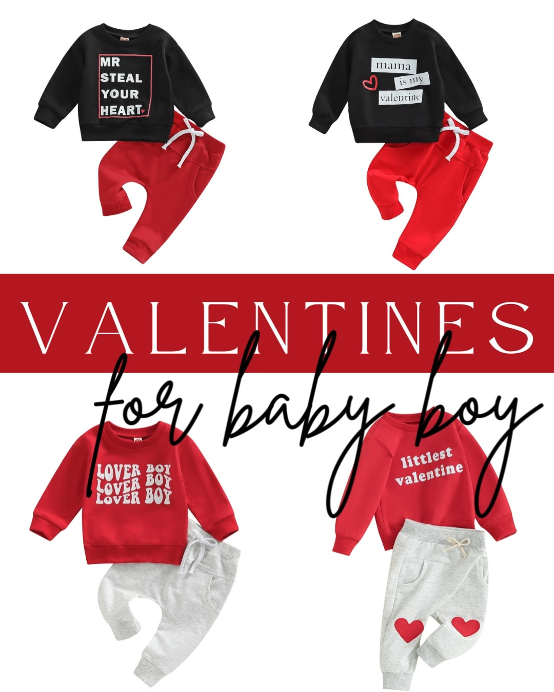 Finding baby boy outfits without dinosaurs, trucks, bears, etc. has been quite the adventure. But I found these browsing for Valentines outfits for him. Which one should we get for him? 

#LTKfamily #LTKkids #LTKbaby