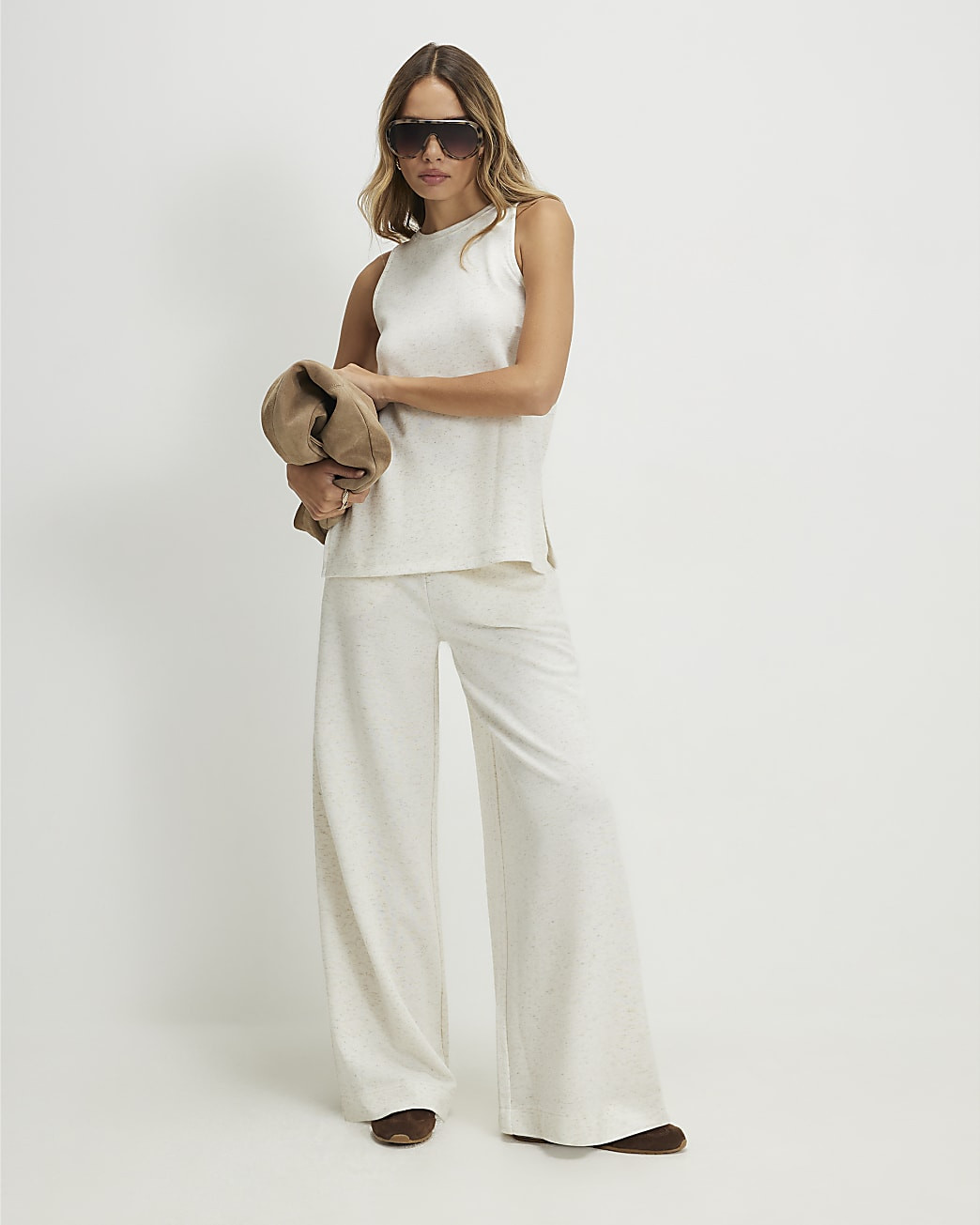 Cream Wide Leg Trousers | River Island UK & IE