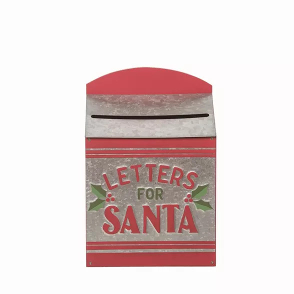 Transpac Metal Brown Christmas Letters to Santa Mailbox | Target