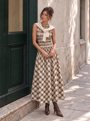 Smocked Plaid Two‑Piece Outfit | Commense