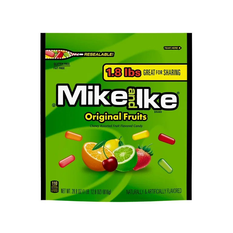 Mike and Ike Original Fruits Chewy Candy, 28.8 ounce Stand Up Bag, 1 count | Walmart (US)
