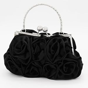 kilofly Missy K 7 Roses Clutch Purse, Satin, with Detachable Strap Money Clip | Amazon (US)