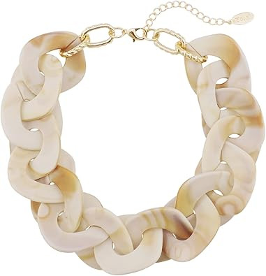 Bocar Statement Chunky Acrylic Cuban Choker Necklace Fashion Bib Collar Chain Necklace for Women(... | Amazon (US)