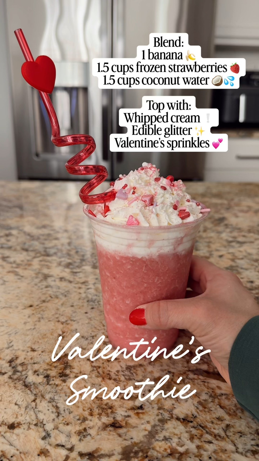If you want a fun and simple Valentine’s Day treat for your kids, try this! It’s my simple strawberry banana smoothie recipe (which my 2 year old girl and 4 year old boy love!!) with a Valentine’s Day twist. Linking everything I used here as well as some of the Valentine’s Day gifts we have our kids this year. 💕🥤

#LTKKids #LTKValentine #LTKmomlife