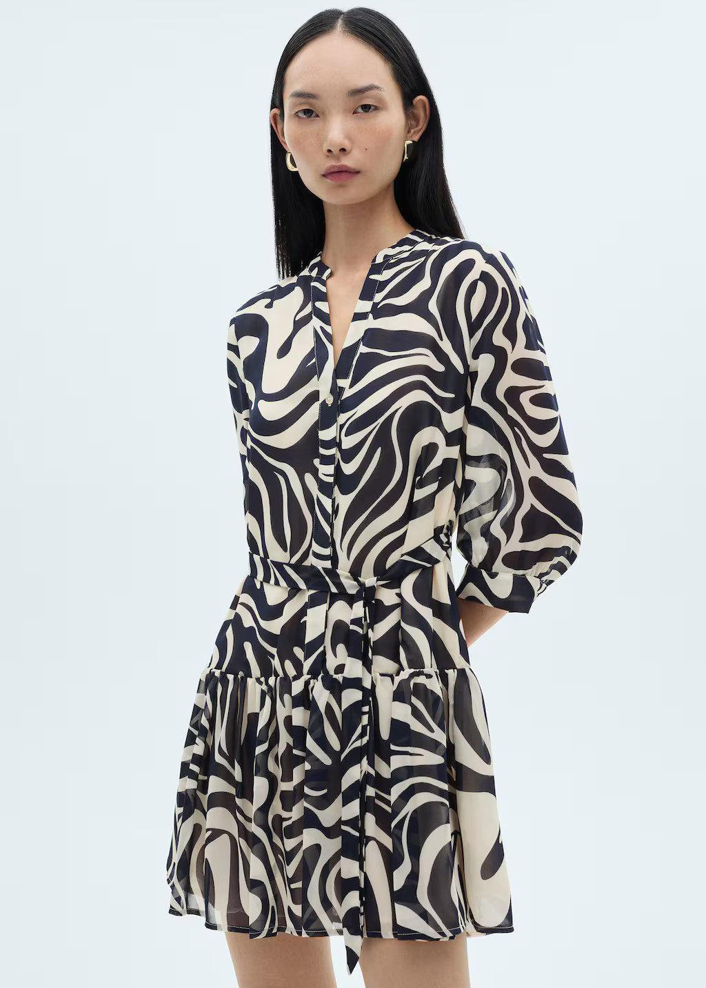 Ruffled printed dress - Women | MANGO USA | Mango (US/MX/AU)