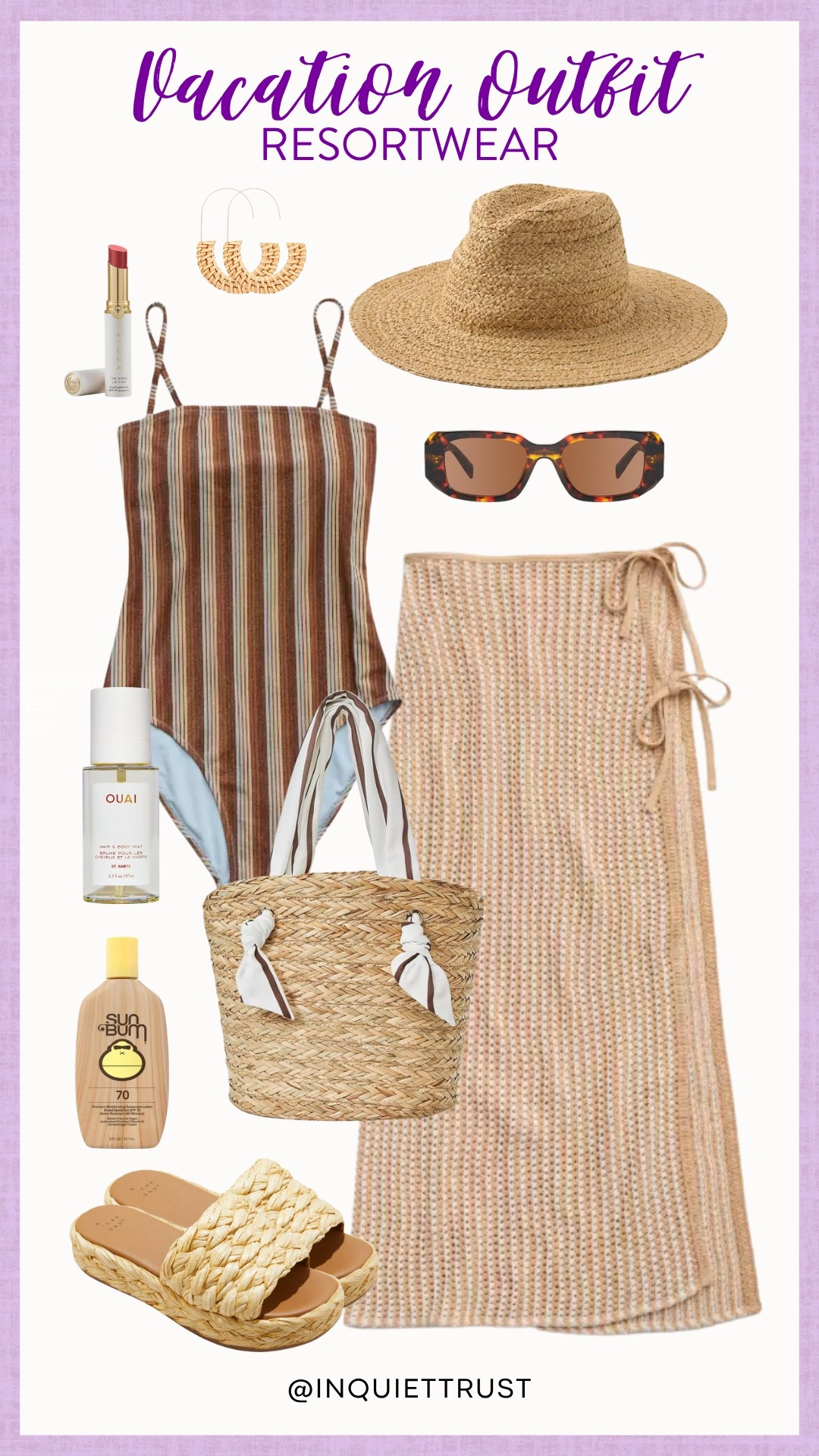 Vacation mode: ON! Everything you need for stylish resortwear, from a chic one-piece and knit skirt cover-up to a wide-brimmed straw hat and SPF, is here!
#beachoutfit #travellooks #summeraccessories #sunprotection

#LTKU #LTKStyleTip #LTKSeasonal