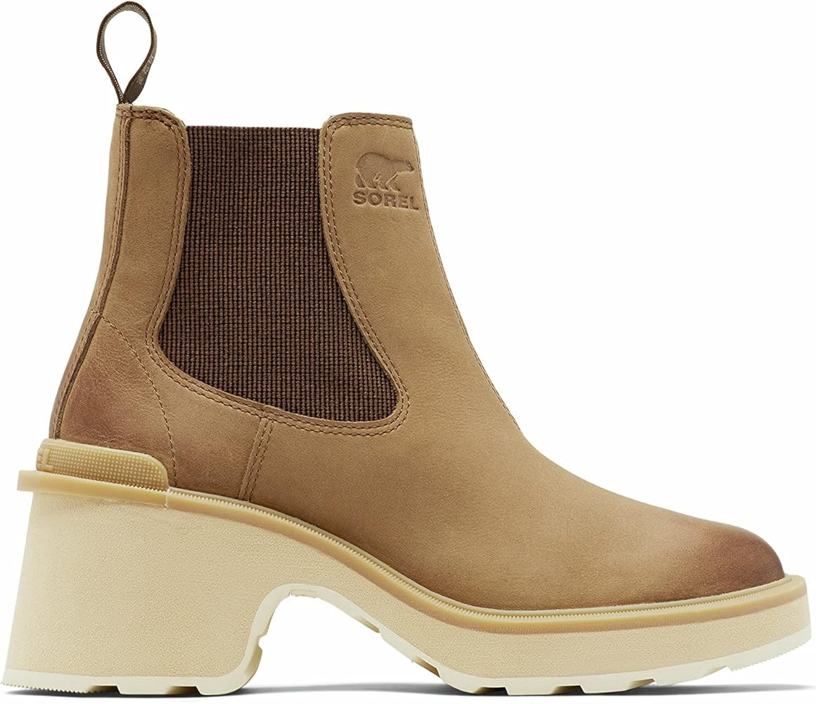 Amazon.com | SOREL Women's Hi-Line Heel Chelsea Boot - Umber, Ceramic - Size 8 | Ankle & Bootie | Amazon (US)