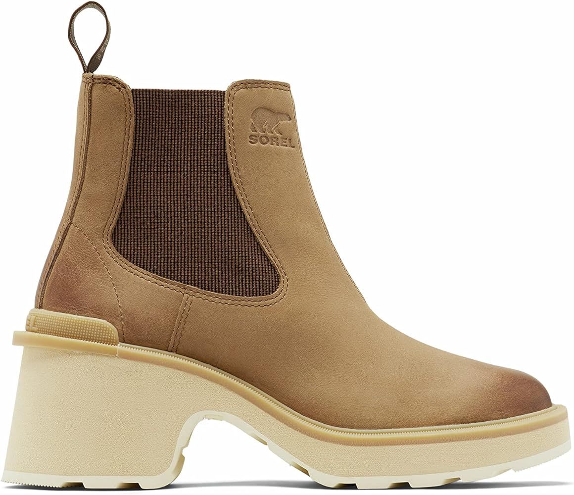 Amazon.com | SOREL Women's Hi-Line Heel Chelsea Boot - Umber, Ceramic - Size 8 | Ankle & Bootie | Amazon (US)