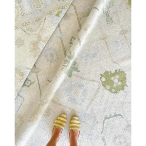 14x14 Beige, Blue,green Oushak Rug Handmade Contemporary Rug Purple Accent Hand Knotted Rug Flora... | Etsy (US)