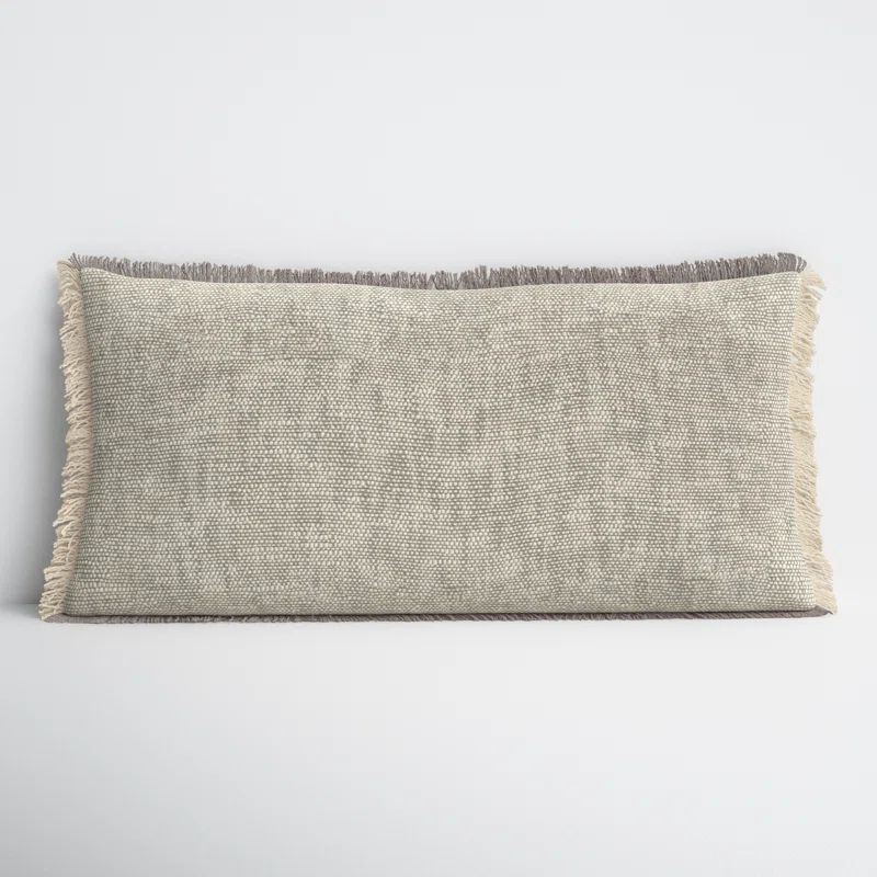 Gomer Fringed Cotton Lumbar Throw Pillow | Wayfair North America