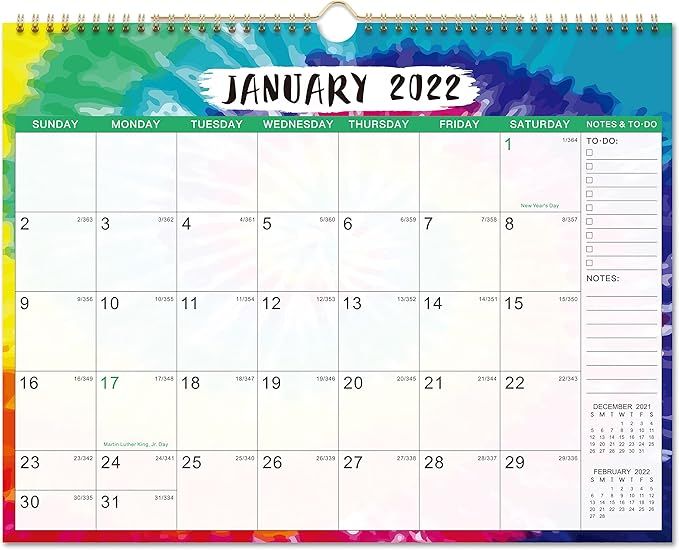 2022 Calendar - Wall Calendar 2022 with Hanging Hook, 14.6" x 11.5", January 2022 - December 2022... | Amazon (US)