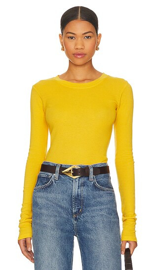 Long Sleeve Thermal Tee in Sunkissed Yellow | Revolve Clothing (Global)