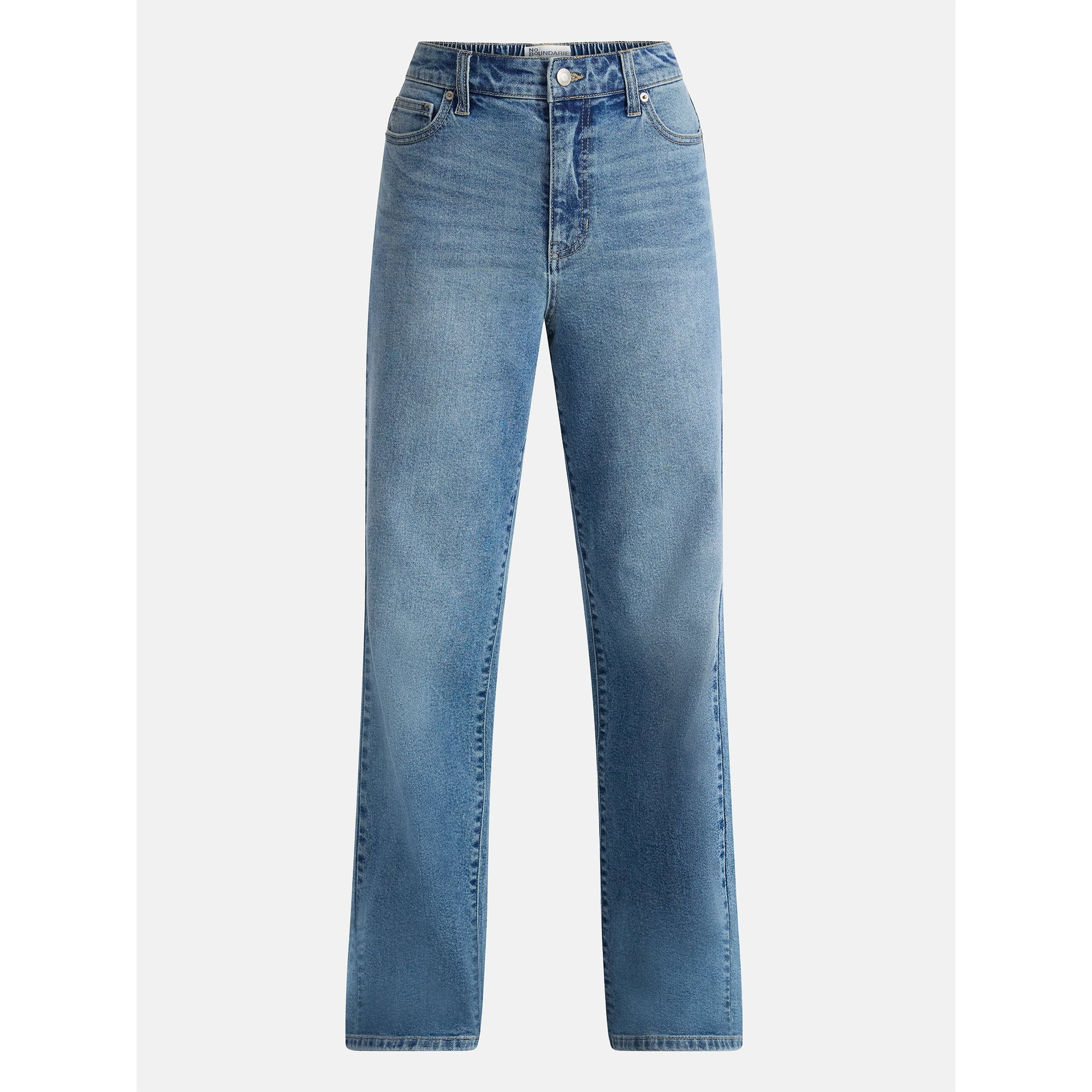 No Boundaries High Rise Baggy Wide Leg Jeans, 32'' Inseam, Women’s and Women's Plus | Walmart (US)