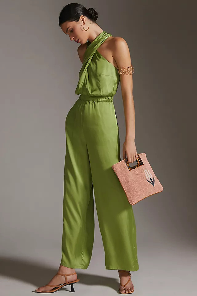 DOLAN Satin Halter Jumpsuit | Anthropologie (US)