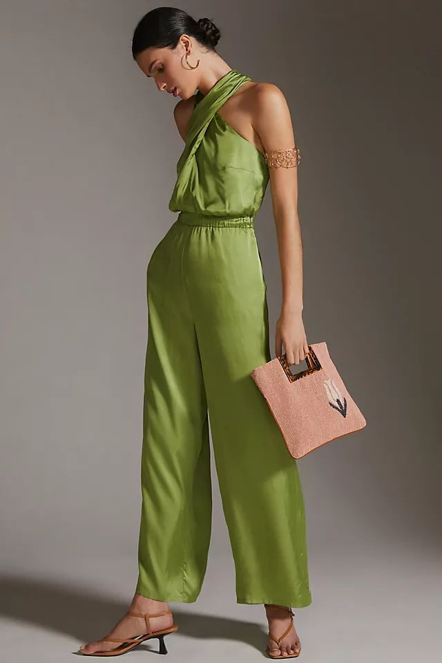 DOLAN Satin Halter Jumpsuit | Anthropologie (US)