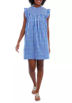 Crown & Ivy™ Women's Flutter Sleeve Smocked Printed Dress | Belk