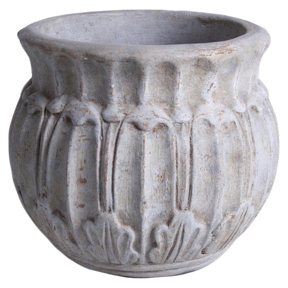 Alina French Country Grey Terracotta Round Decorative Bowl | Kathy Kuo Home