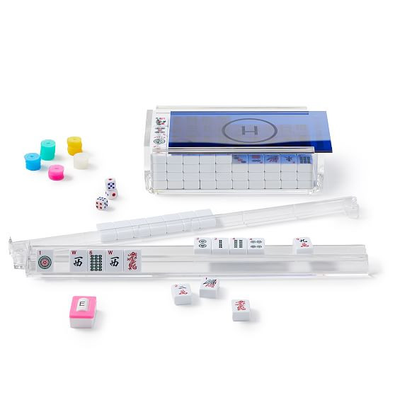 Acrylic Mahjong Game Set, Blue | Mark and Graham