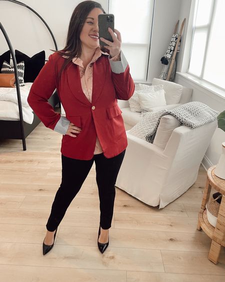 Lauren in a medium blazer, small top and size 6 pants for petite workwear from Amazon - all fits TTS.

#LTKSeasonal #LTKunder50 #LTKworkwear