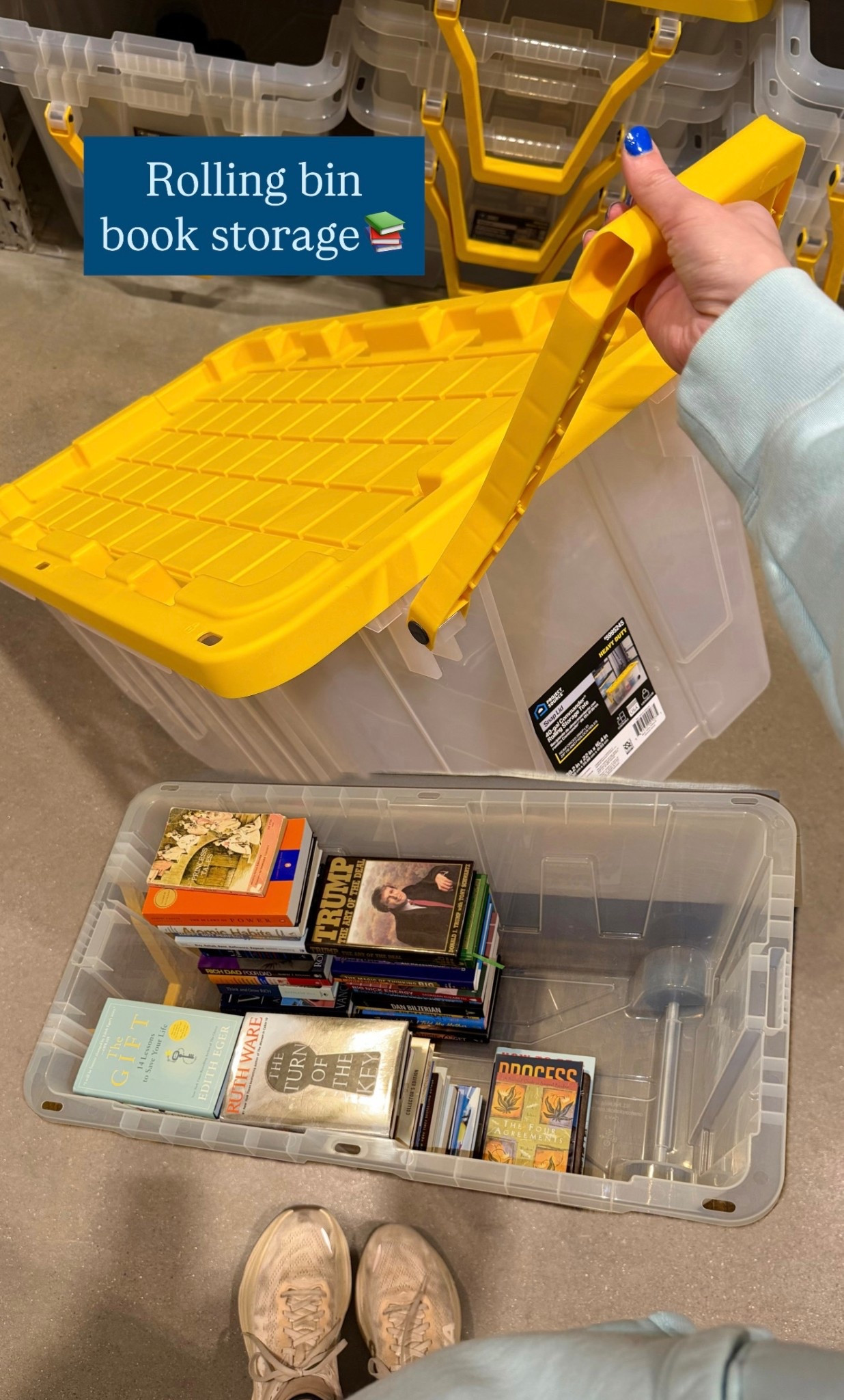 Rolling storage bin. Book storage. Storage container. Organization.

#LTKSeasonal #LTKHome