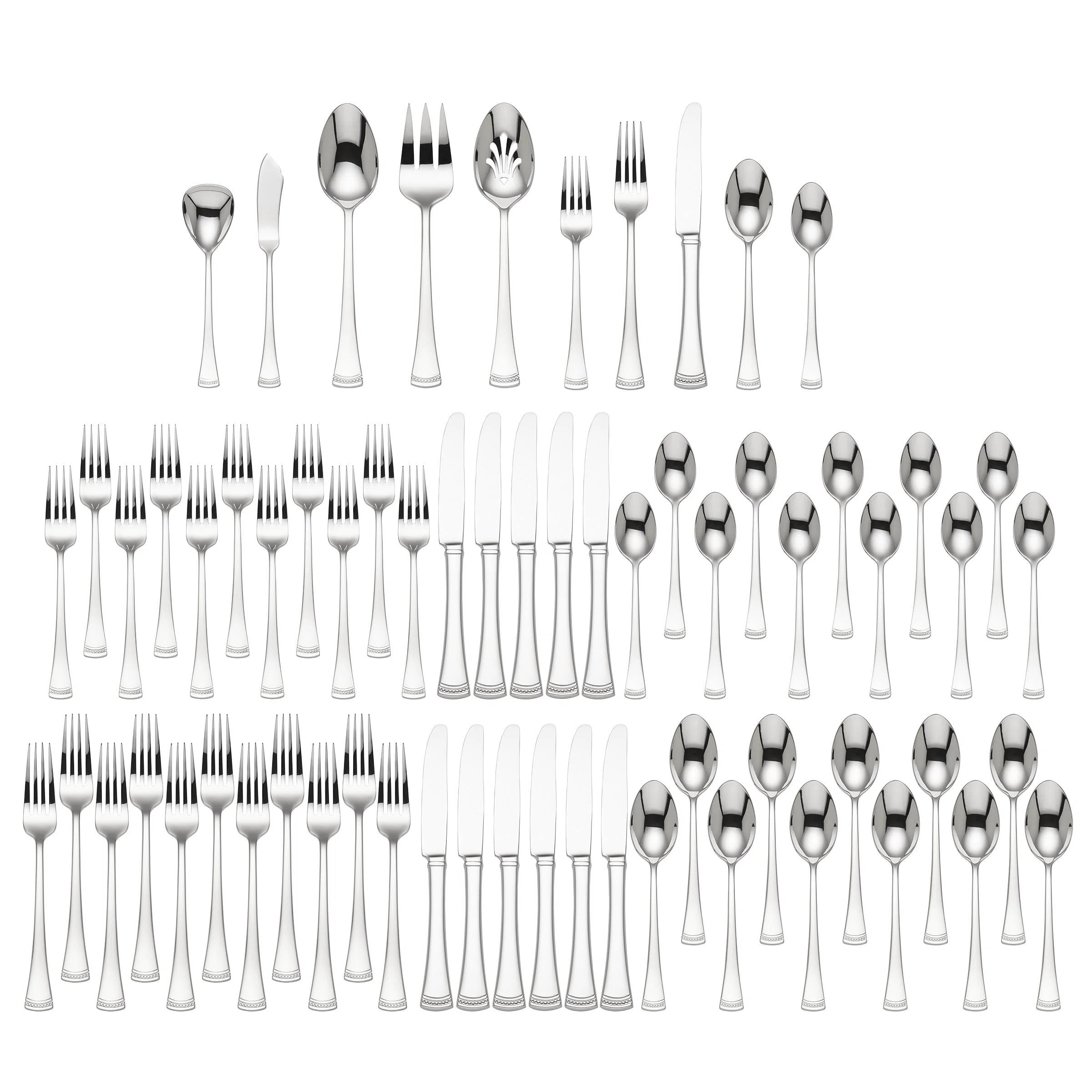 Lenox Portola 65-Piece Flatware & Serving Set, Service for 12 & Reviews | Wayfair | Wayfair North America