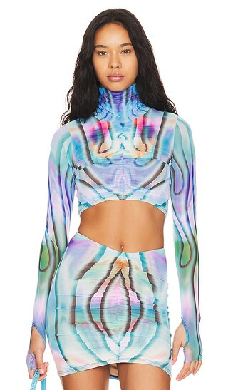 X Revolve Dion Top in Cyber Blue Metaverse | Revolve Clothing (Global)
