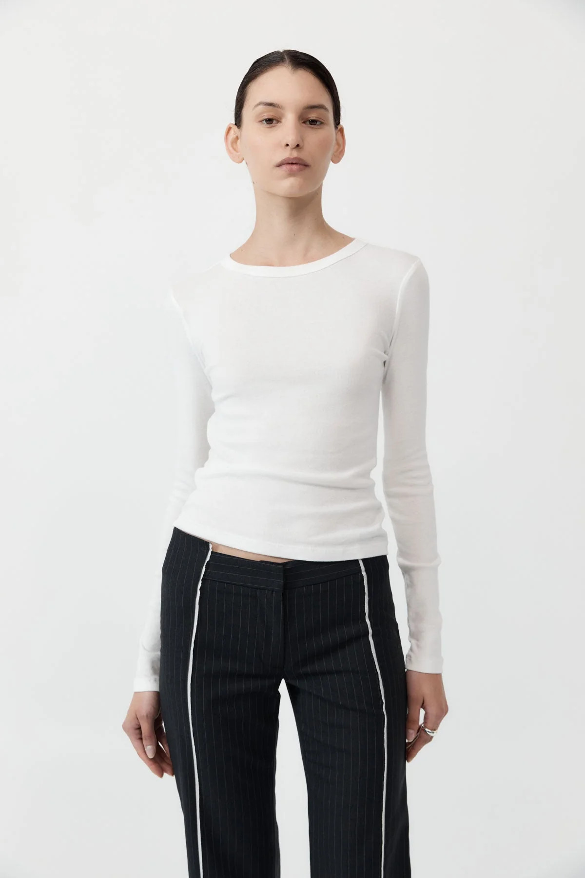 Organic Cotton Long Sleeve Top - White | St. Agni (US, UK, EU)