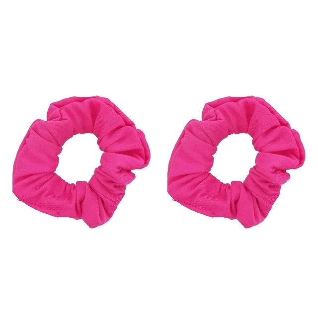 Motique Accessories Set of 2 Solid Hair Scrunchies for Adult Women (Hot Pink) | Walmart (US)