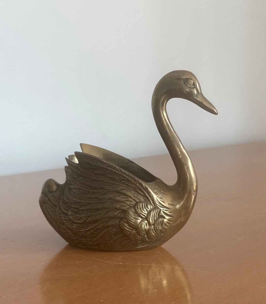 Vintage brass swan figurine vessel | Etsy (US)