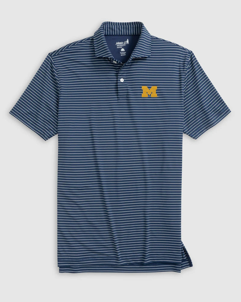 Michigan Beau Striped Performance Jersey Polo | johnnie O