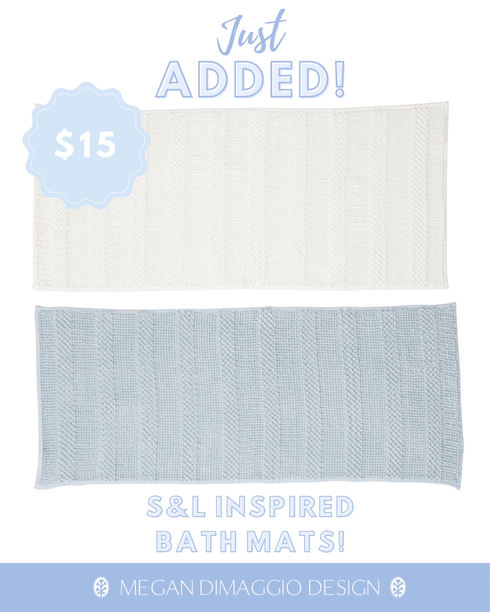 Yay!! Just found these super large bath mats that look almost exactly like Serena & Lily Healdsburg bath mat…just minus the tassels! 🤣🙌🏻 available in white, light blue or light grey! Snag them for only $15 each!! These will go fast! 🏃🏼‍♀️🏃🏼‍♀️🏃🏼‍♀️

#LTKunder50 #LTKsalealert #LTKhome
