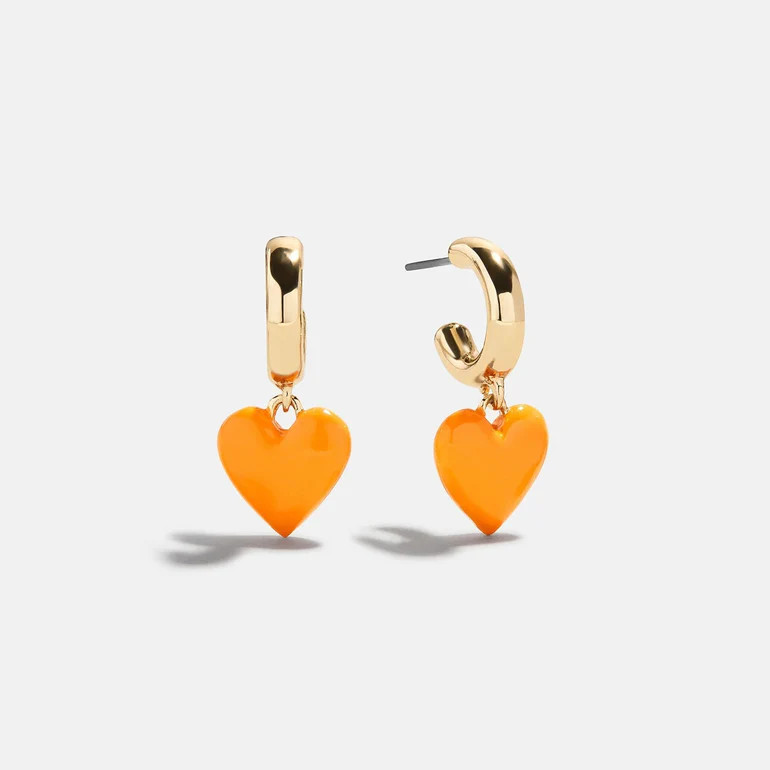 Game Day Heart Drop Earrings - Light Orange | BaubleBar