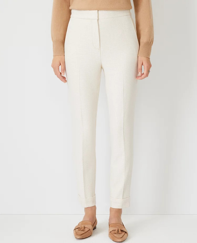 The Petite Houndstooth High Waist Ankle Pant | Ann Taylor (US)