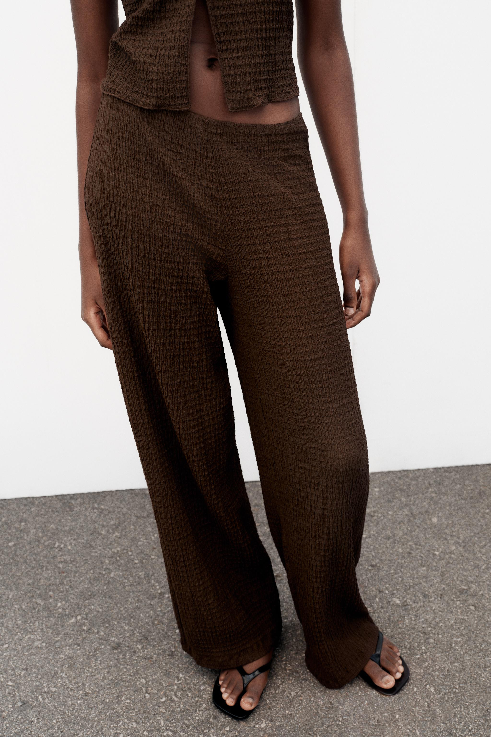 TEXTURED STRAIGHT-LEG TROUSERS | Zara UK