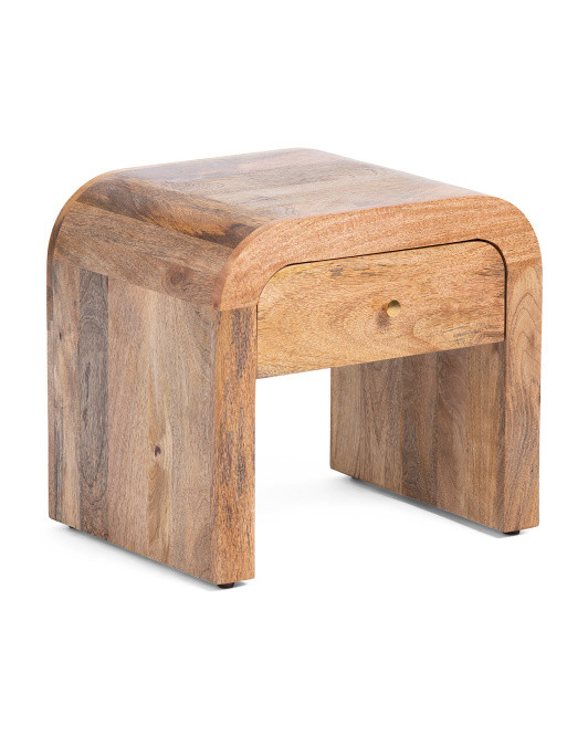 18x15.75 One Drawer Solid Wood Darcy Side Table | TJ Maxx