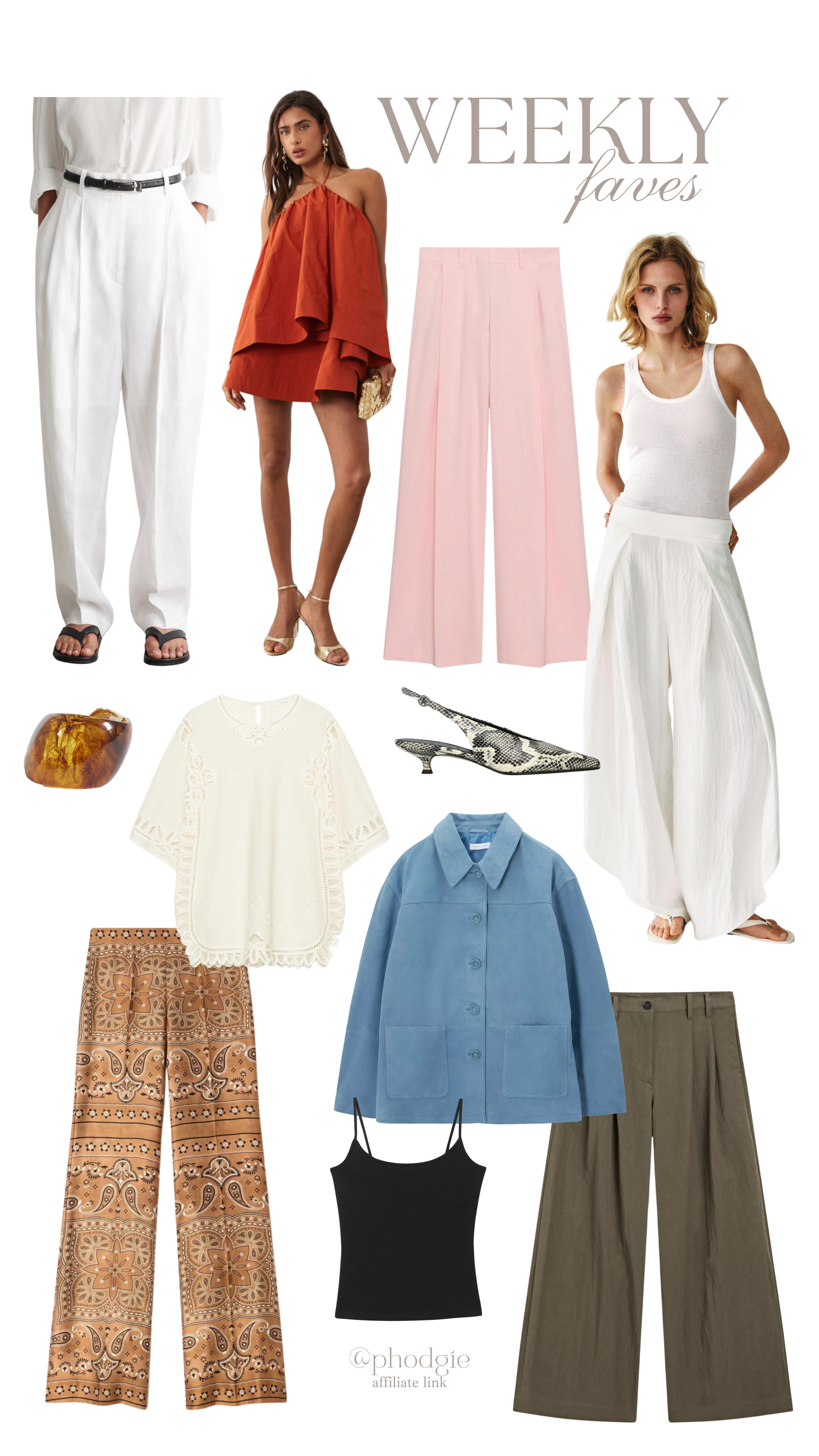 Weekly faves ✨

tailored trousers, satin trousers, summer trousers, work wear, suede jacket, crochet, embroidery, linen trousers, lightweight trousers, mini dress, holiday dress 

 #LTKuk #LTKsummer #LTKworkwear