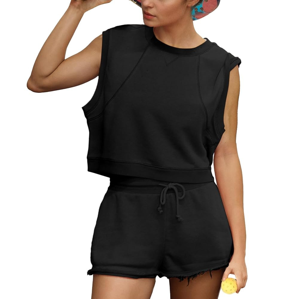 Songling Two Piece Sets for Women Summer Short Workout Tank Tops and Shorts Matching Set Outfits ... | Amazon (US)