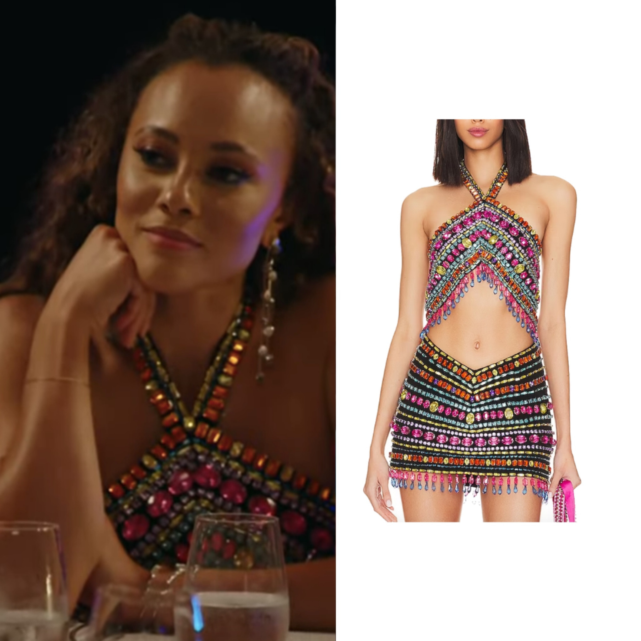 Ashley Darby’s Multi Colored Beaded Crop Top