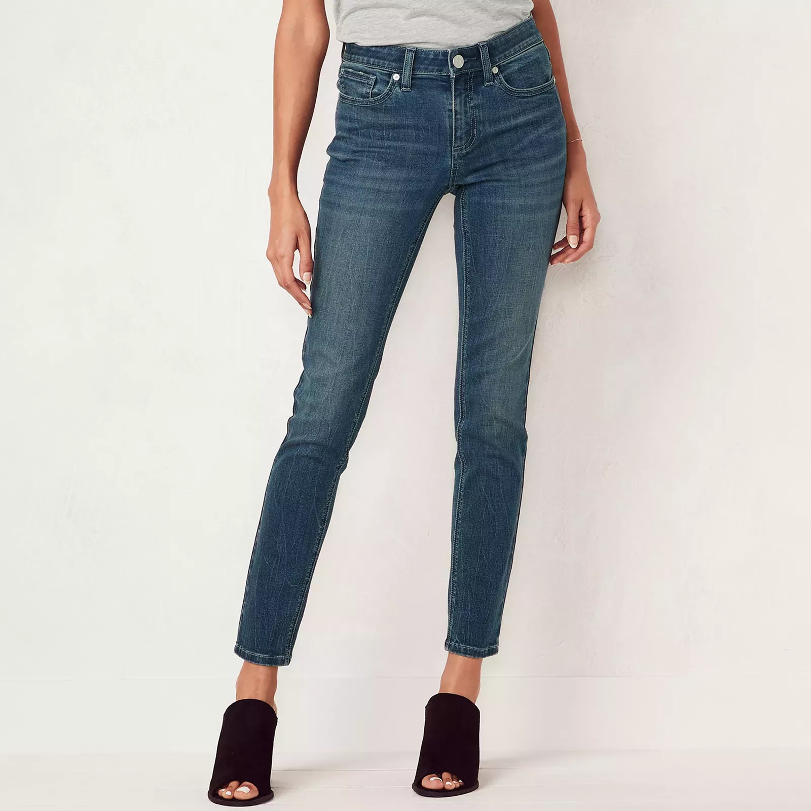Women's LC Lauren Conrad Feel Good Midrise Super Skinny Jeans, Size: 8 Short, Blue