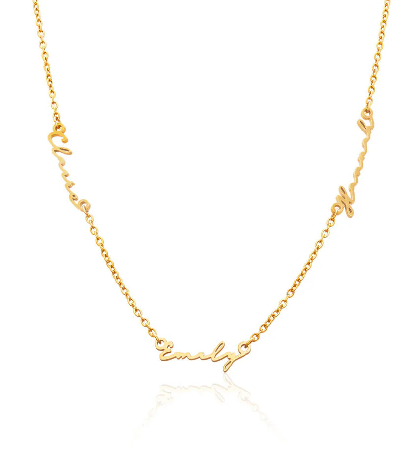 Triple Signature Name Necklace (Gold) | Abbott Lyon