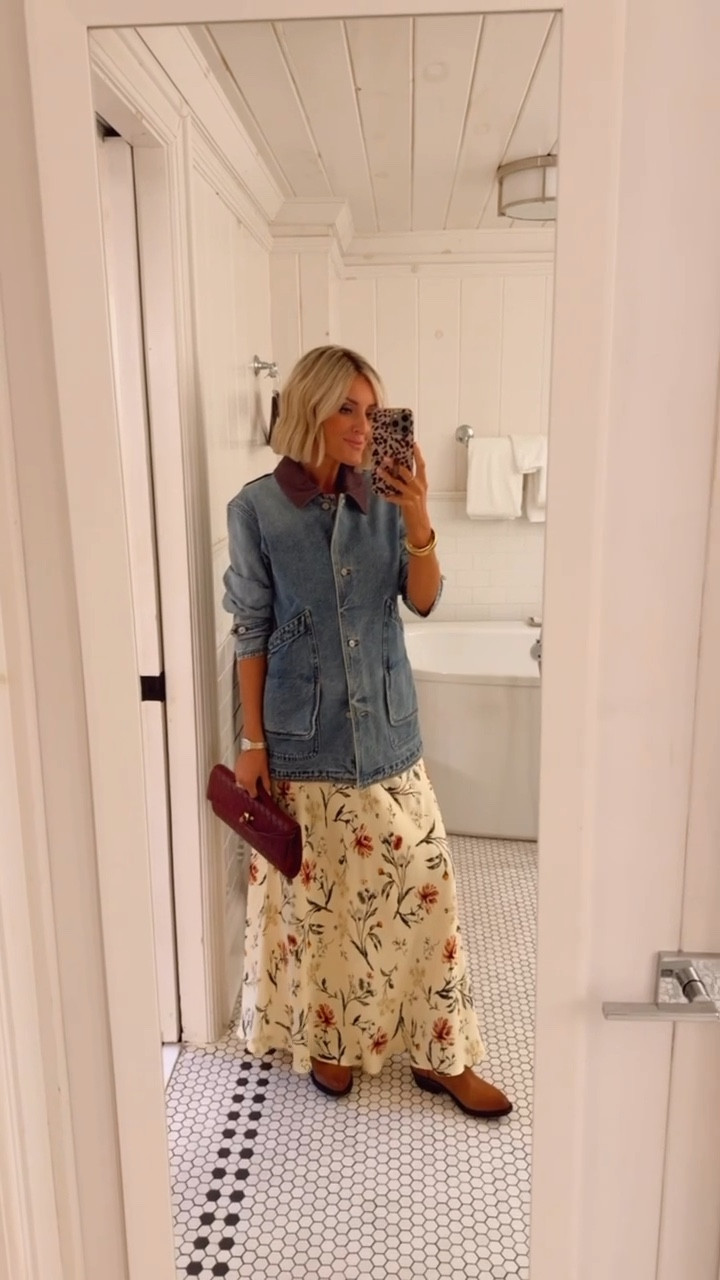 So many ways to style this denim barn jacket! Such a good fall staple! Wearing S in the skirt & XS in the jacket.

Loverly Grey, Anthropologie, Jcrew, denim barn jacket, fall fashion, fall outfit ideas, slip skirt, floral skirt, maxi skirt 

#LTKTravel #LTKStyleTip #LTKSeasonal