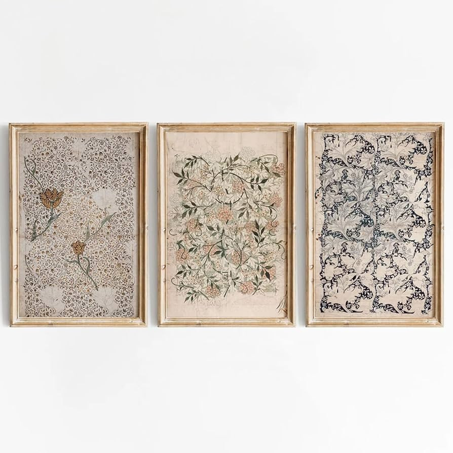 Vintage Botanical Wall Art Decor Antique Floral Canvas Wall Art Neutral Flower Prints Poster Vint... | Amazon (US)