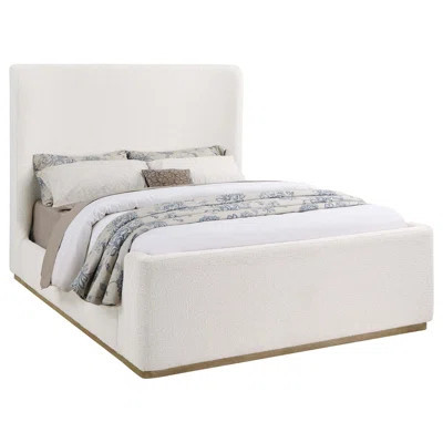 Luxurious Upholstered Queen Sleigh Bed with Exposed Wood Base, Offering Comfort, Style and Durability for a Relaxing Bedroom Retreat | Wayfair North America
