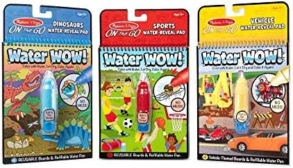 Melissa & Doug On the Go Water Wow! Resuable Color with Water Activity Pad 3-Pack, Sports, Dinosa... | Amazon (US)