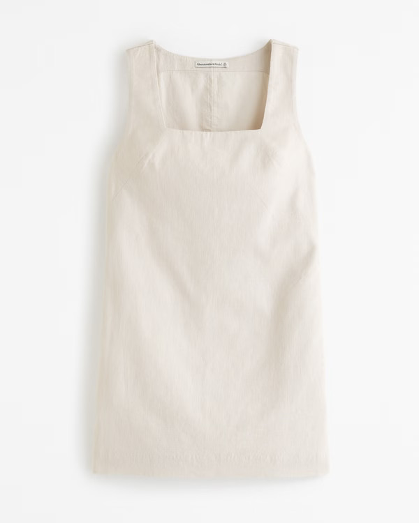 Linen-Blend Shift Mini Dress | Abercrombie & Fitch (US)