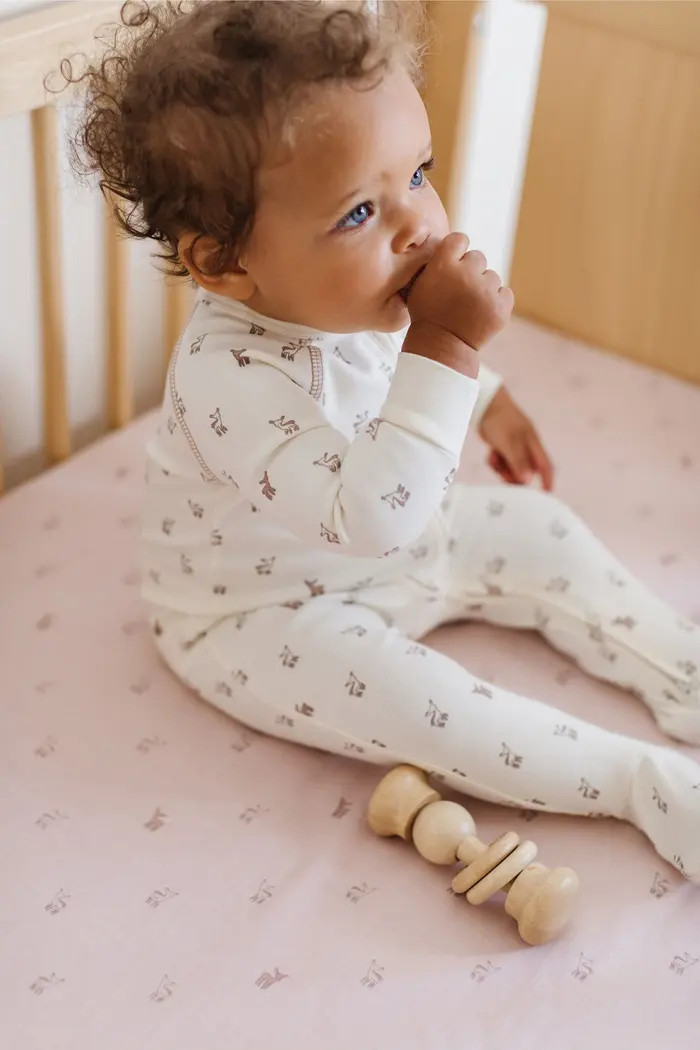 Hatchlings Zip Fitted One-Piece Organic Cotton Pajamas | Nordstrom