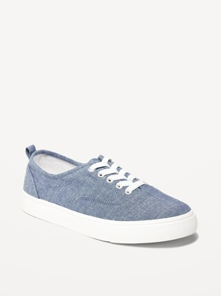 Gender-Neutral Elastic-Lace Chambray Sneakers for Kids | Old Navy (US)