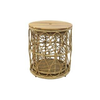 MADE 4 HOME Cali Round Wicker Outdoor Side Table Storage Set (Set of 2) 151-2125-020 | The Home Depot
