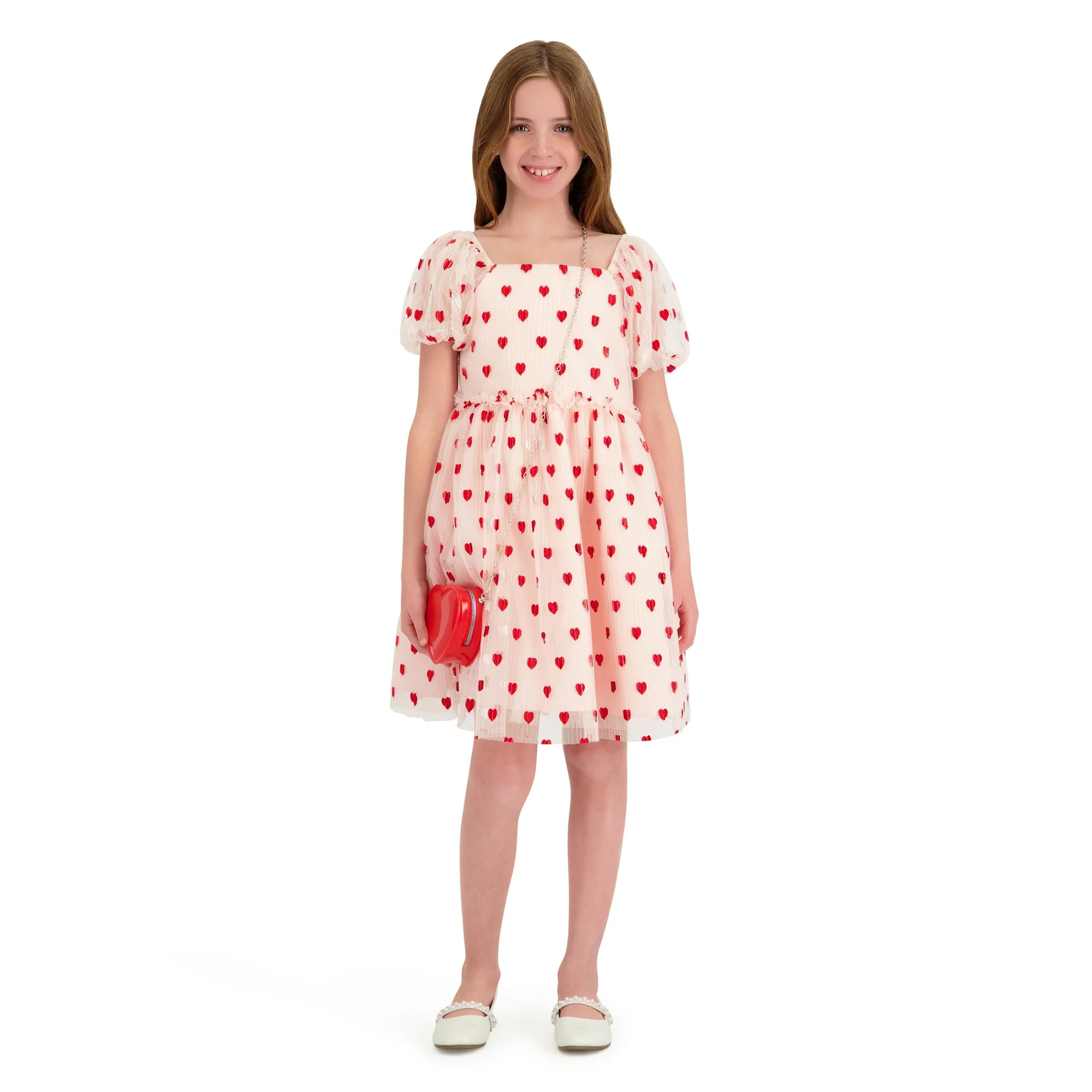 Kensie Girl Valentines Day Dress with Heart Bag, Sizes 4-12 | Walmart (US)